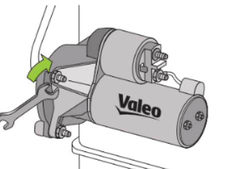 3. Assemble the new Valeo starter then fasten the starter bolt.
