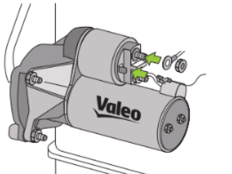 Install the starter power cable.