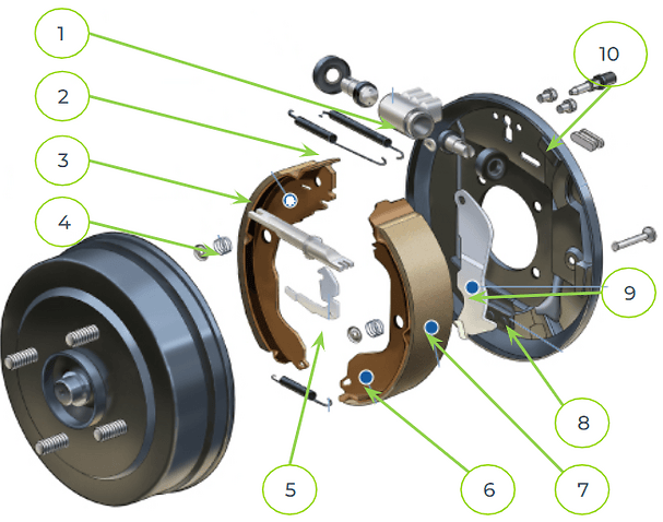 Rear Brake Shoe Components